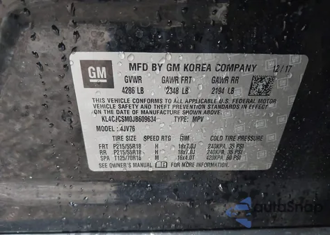 2018 Buick Encore Essence from USA, damaged, VIN KL4CJCSM0JB609634